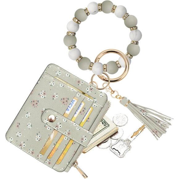 Accessories - Silicone Wallet Wristlet Keychain RFID ID Window Slim Purse Women Gift